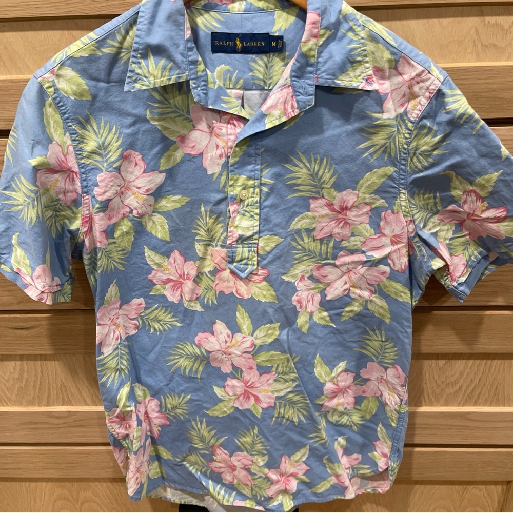 Ralph Lauren Blue and Pink Casual Button Down Shirt - Picture 2 of 9